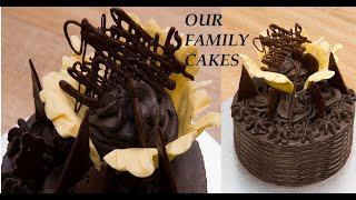 Chocolate vase amp black whipping cream cake  Family cake decorating [upl. by Wardlaw833]