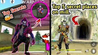 Top 5 Hiding and Secret place at Mill  Secret locations at mill  Free fire tips and tricks [upl. by Meihar454]