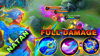 FULL DAMAGE BUILD BEST BUILD NATAN 2024  NATAN VS KARRIE IN GOLD LANE  MLBB [upl. by Kall]