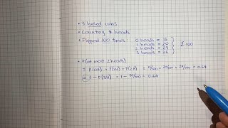 How to calculate the probability of getting at most 2 heads when flipping 3 biased coins [upl. by Aohk]