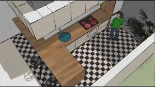 Cuisine Ikea dessin SketchUp [upl. by Adnirual991]