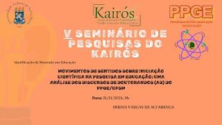 V Seminário de Pesquisa do Kairós  Encontro II [upl. by Hermine]