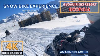 4K HDR Snow Bike Ride Experience Gudauri Ski Resort Georgia [upl. by Natanhoj47]