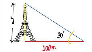 CALCULAR LA ALTURA DE UNA TORRE Problema de trigonometría [upl. by Hinch]