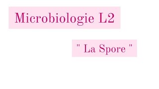 Microbiologie L2  La Spore [upl. by Eak513]