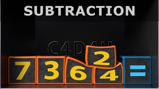 SUBTRACTION  Softbody Math 02 ❤️ C4D4U [upl. by Tipton478]