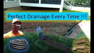 100 Complete Drainage Installation HOW TO ⛏️  Landscape Construction [upl. by Blasien]