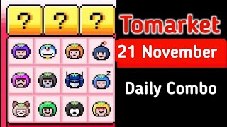 Tomarket Daily Combo 21 November  Tomato Daily Combo Today  Tomarket Airdrop daily combo card [upl. by Fiorenza494]