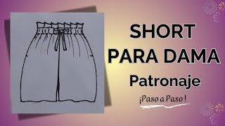 Patronaje de Short para Dama con Pretina Elástica y Bolsillos Laterales ¡Paso a Paso [upl. by Genevra616]