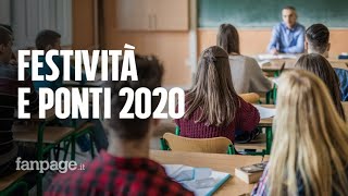 Calendario scolastico 20202021 tutti i ponti e le festività [upl. by Alym]