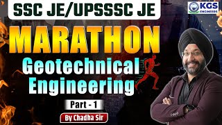 SSC JE  UPSSSC JE Marathon Geotechnical Engineering Part  1 By CHADHA SIR [upl. by Ailegave243]