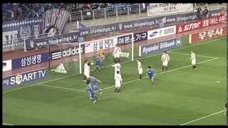 Suwon Bluewings 21 Gyeongnam  DongGeong Cho double seals win [upl. by Eki634]