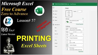 57 How to Print Excel Sheets  Complete Guide for Beginners  Microsoft Excel Free Course [upl. by Eidnim]