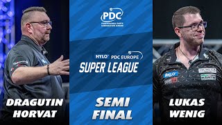 💥 Darts Thriller  Dragutin Horvat vs Lukas Wenig  Full SemiFinal  PDC Europe Super League [upl. by Brucie576]