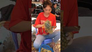 캄보디아 소녀의 파인애플 자르기  cambodian street food [upl. by Gass]