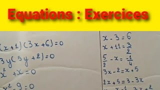 2ème année collège  Equations exercices [upl. by Ahsetal]