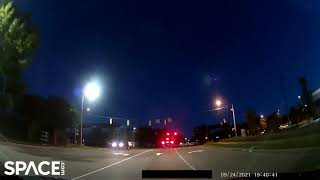 Fireball streaks over North Carolina in dash amp home cam footage [upl. by Neeroc]