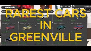 The Rarest Cars In Greenville Roblox [upl. by Caye]