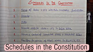 Schedules in the Constitution  Handwritten Notes  Lec9  Indian Polity  An Aspirant [upl. by Anah]