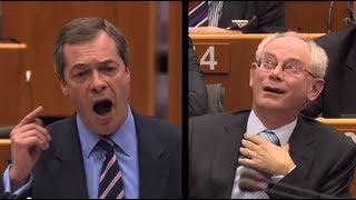 Nigel Farage insults Herman van Rompuy calls EU President a quotDAMP RAGquot [upl. by Adrien]