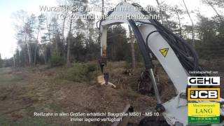 Wurzelstöcke entfernen mit Reißzahn und Terex TC 125  Lang Machinery [upl. by Aehsrop472]