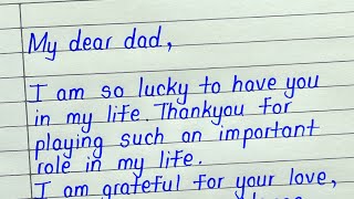 Fathers day card writing  Message to father on fathers day 2023  Fathers day writing [upl. by Brody31]