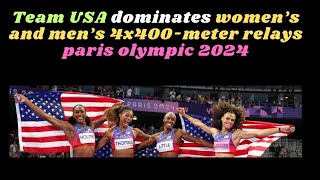 Team USA dominates women’s and men’s 4x400meter relays paris olympic 2024 parisolympic2024 [upl. by Jeritah100]