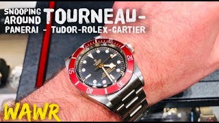 Browsing Watches at Tourneau  Rolex  Panerai  Cartier  and TUDOR  No Steel Sports Rolexes [upl. by Bayless]