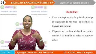 IP LAL Français 4ème Leçon 19 Le schéma actanciel Expression écrite [upl. by Mitzie444]