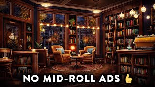 Fall Coffee Shop Bookstore Ambience with Relaxing Jazz Music amp Rain Sounds [upl. by Croom]