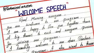 Welcome Speech in English  How to write Welcome Speech in English  Handwriting ✍️ [upl. by Bonnie]