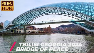 【4K】Tbilisi Georgia walking tour Bridge of Peace [upl. by Kathlene]