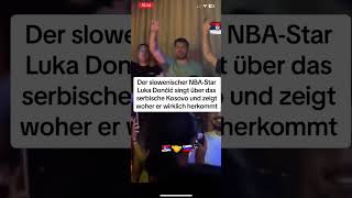 Luka Dončić sa tri prsta peva Kosovo lukadoncic kosovo nbaplayer nba kosarka [upl. by Revolc]