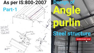 Purlin design  Design of steel structure  as per IS 8002007  part1 [upl. by Analrahc944]