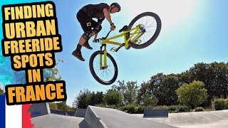 FINDING URBAN MTB FREERIDE SPOTS AND AN INSANE BIKE PARK IN FRANCE [upl. by Aroved911]