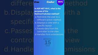 In ASPNET MVC what is the purpose of the RedirectToAction method  MVC Quiz [upl. by Alvina]