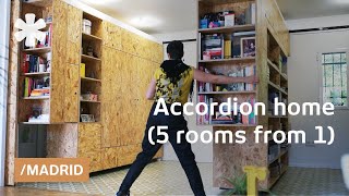 Madrid accordion home transforming walls get 5 rooms from 1 [upl. by Irrac]