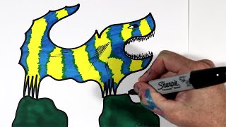 Freehand Sharpie Art quotYellow Jacketquot Sharpie Coloring  Chad Ink Drawing [upl. by Ailemap29]