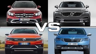 Mercedes EClass All Terrain vs V90 Cross Country vs Passat Alltrack vs Octavia Scout [upl. by Stuart]