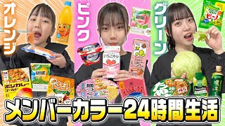 【24時間】メンバーカラーの食べ物しか食べられない24時間生活が過酷すぎた‪‪‪w‪w‪w [upl. by Heaps376]