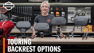 HarleyDavidson Touring Motorcycle Rider amp Passenger Backrest Options Overview [upl. by Andreas]