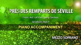 Près des remparts de Séville Seguidilla  Bizet Karaoke  Score guide  Mezzo soprano [upl. by Hsu744]