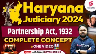 Partnership Act  1932  Haryana Judiciary Exam Preparation  Devashish Sir [upl. by Ibed123]