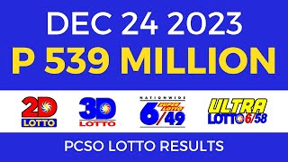 Lotto Result December 24 2023 9pm PCSO [upl. by Lewiss]