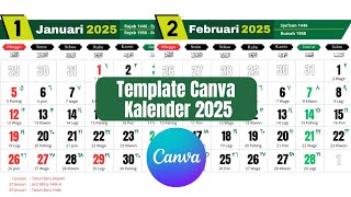 Template Canva Kalender 2025 Januari  Desember Bisa Diedit [upl. by Yma572]