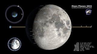 Moon Phases 2022 – Northern Hemisphere – 4K [upl. by Mannes]