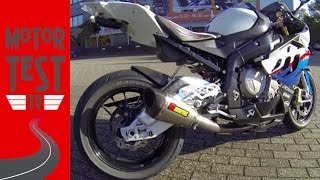 Het geluid van  BMW S1000RR 2010 met extreem luide Akrapovic Evolution uitlaat  Motor Test TV [upl. by Iron]