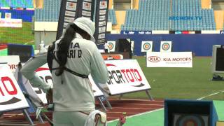 Deepika Kumari v Ki Bo Bae – recurve women gold  Shanghai 2010 Archery World Cup stage 4 [upl. by Eeldivad]