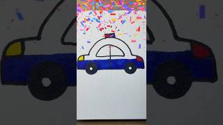 How to draw easy police car for kids  Easy drawings for kids🚔 [upl. by Arinay]