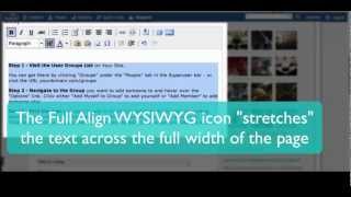 TinyMCE WYSIWYG Editor Align Full and Font Color Change [upl. by Ahseekan]